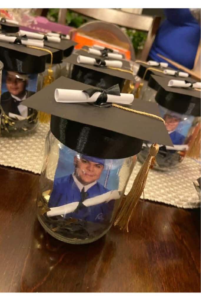 Graduation Party Photo Centerpiece for Boys Using Mason Jar 