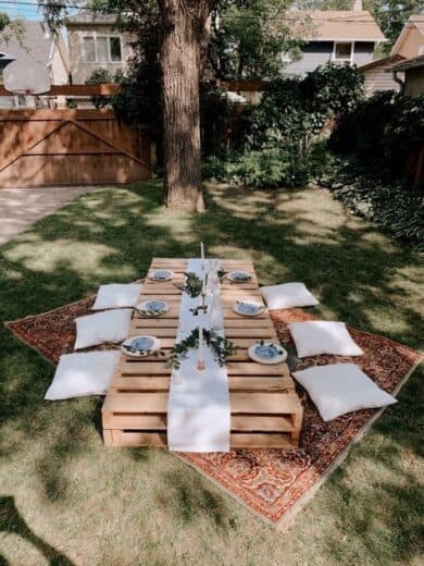 Rustic Boho Graduation Party Idea tables for Free