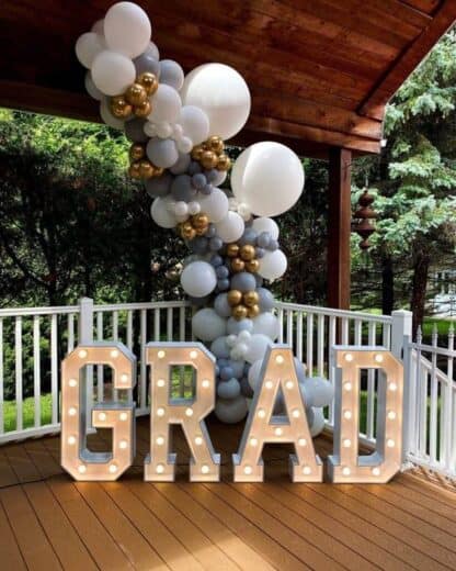 Grad Marquee Letters Backyard Graduation Party Ideas