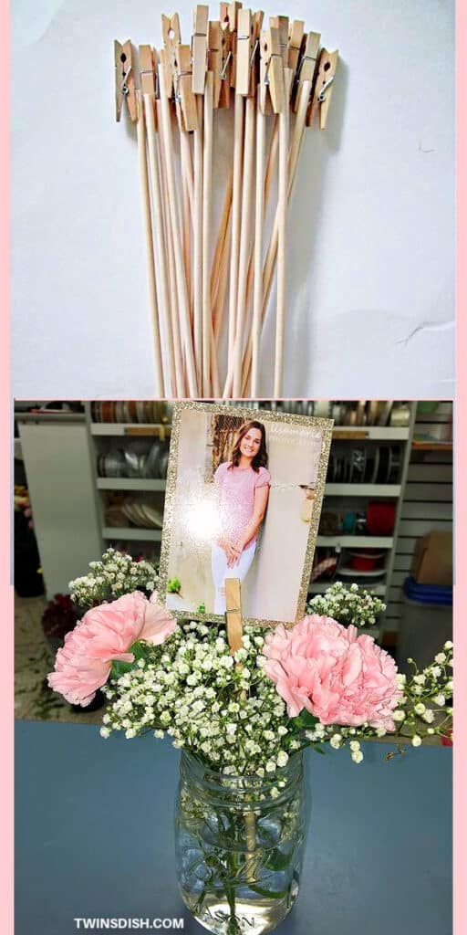 DIY Graduation Party Flower Photo Centerpiece