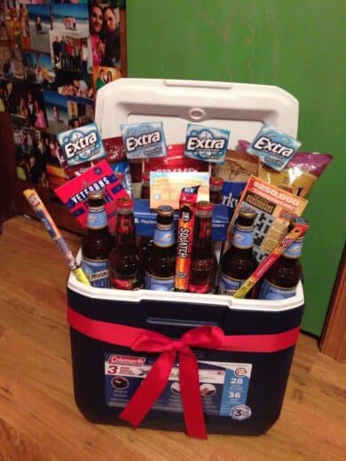 Drink cooler summer gift basket idea