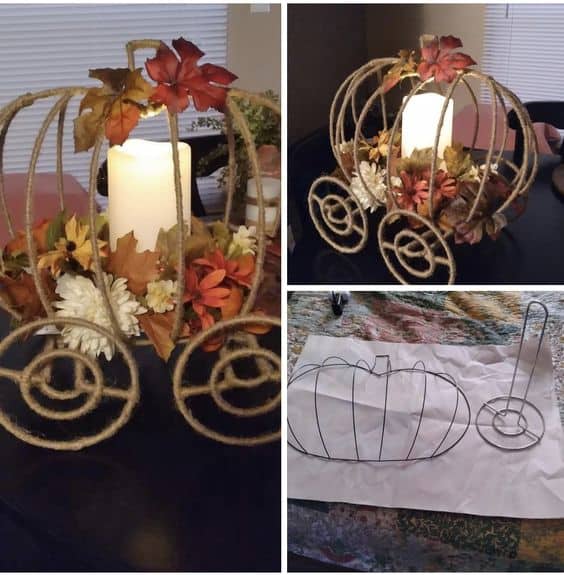 Dolar Store DIY Fall Pumpkin Decoration for the table and home