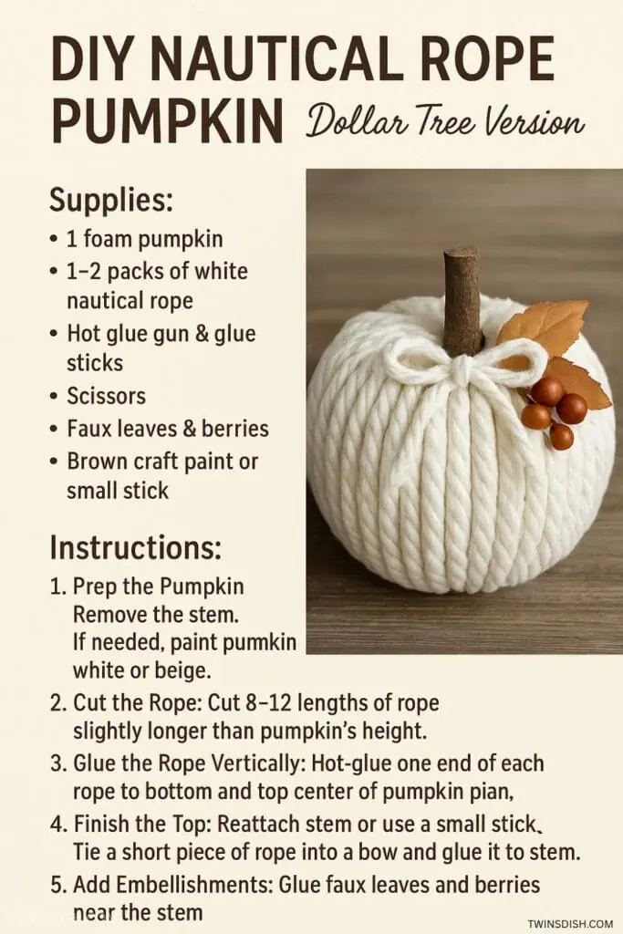 Easy DIY Dollar Store Fall Decor Crafts Pumpkin made out of string or yarn for adults or kids to make