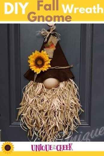 Easy DIY Dollar Store Fall Gnome Scare Crow Wreath