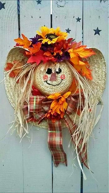 EASY DOLLAR STORE DIY SCARECROW FALL WREATH