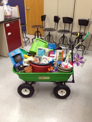 Wagon gardening gift basket idea