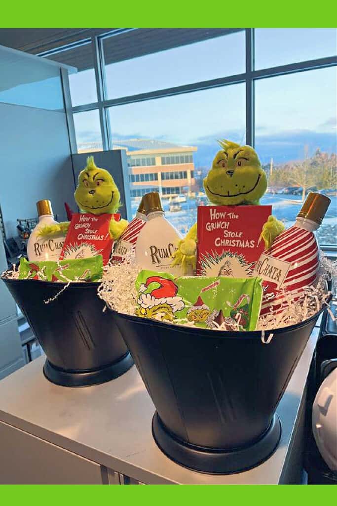 Grinch Themed Gift Basket Idea