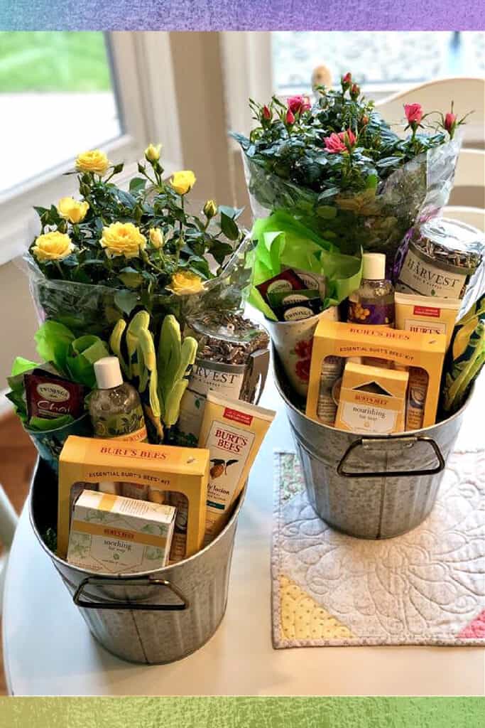 Mother's Day Garden Flower Gift Basket Idea 