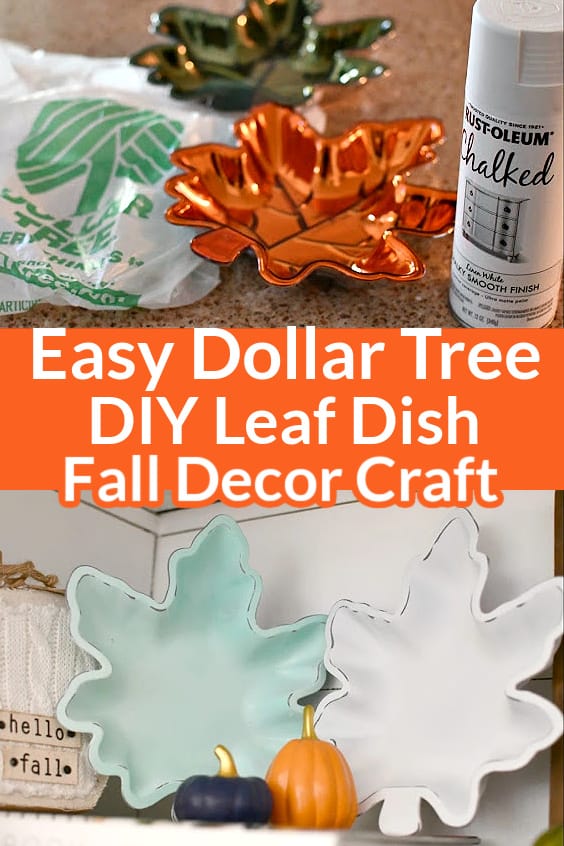 Easy DIY Dollar Store Leaf Dish Fall Decor Craft 