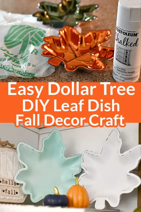 Easy DIY Dollar Store Leaf Dish Fall Decor Craft 