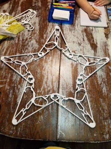 Star coat hanger Christmas decor DIY