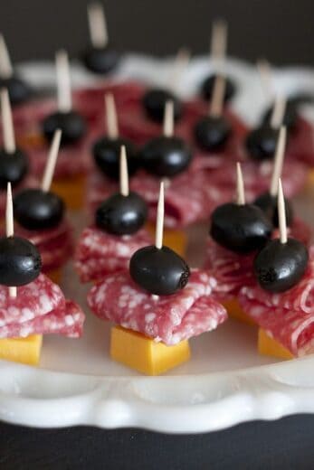 Cheddar olive salami easy Graduation party finger food ideas for a crowd