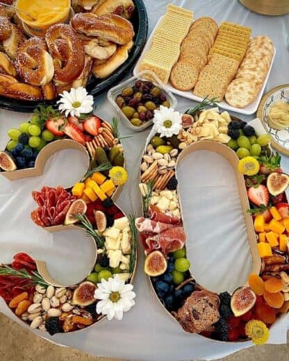 Charcuterie Numbers Graduation party Foods Idea