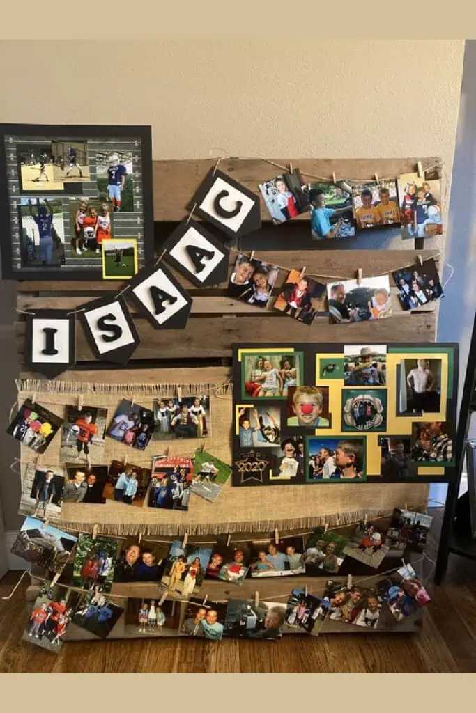 Free Graduation Party Ideas for boys wood pallet photo display idea