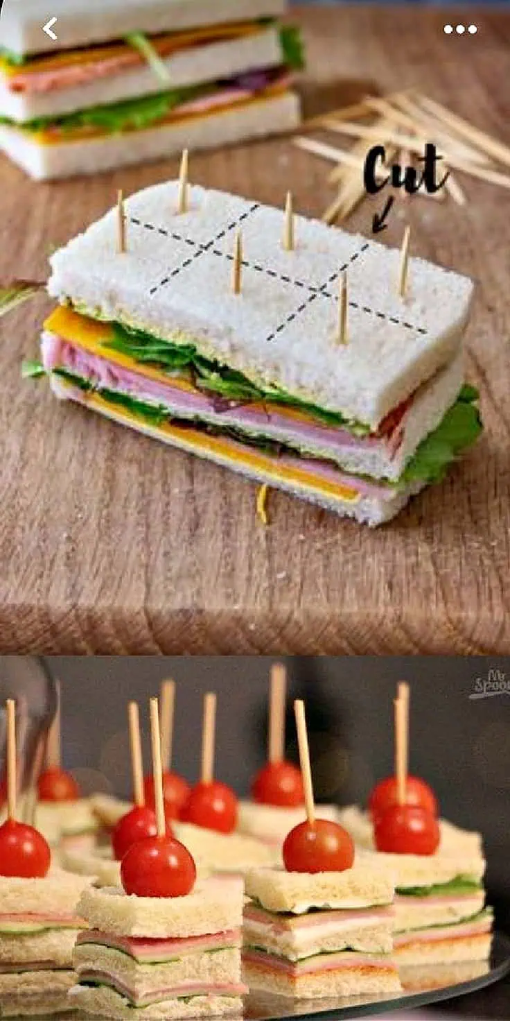 Finger food snack sandwiches party ideas