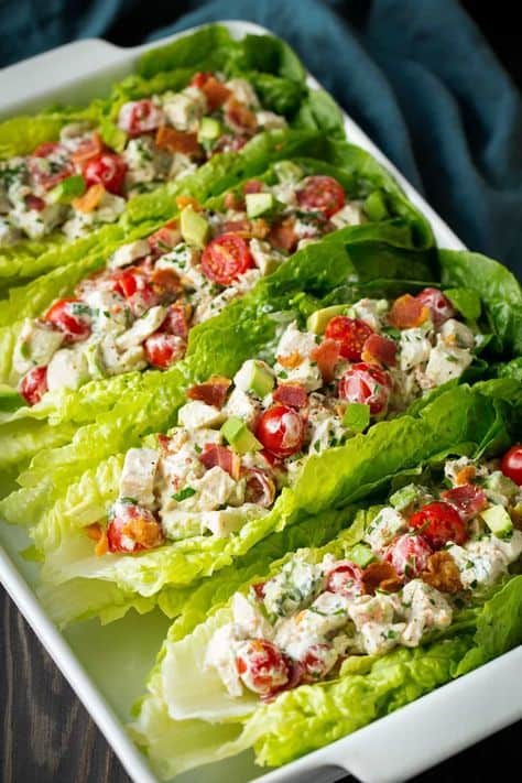 Low Carb Chicken Salad lettuce Wrap for Parties or Holiday Game Day