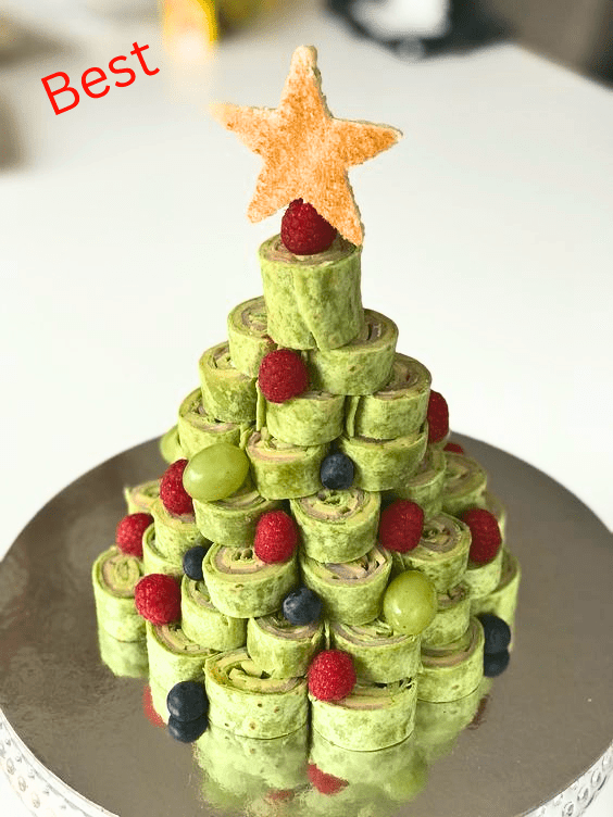 Best Christmas Recipe Make Ahead Appetizers and Finger Foods Christmas Tree sandwich Roll ups 