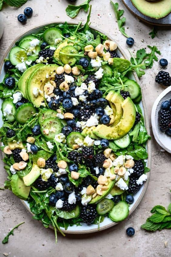 Blackberry Avocado and Arugula Salad Recipe for Holiday Party and Gathering