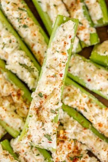 Easy Italian Cream Cheese Stuffed Celery Appetizer Recipe For A Party or Holiday