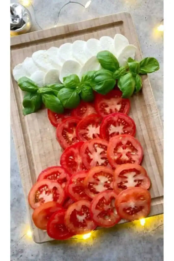 Easy Christmas Appetizer Food Board Festive Caprese Charcuterie Platter