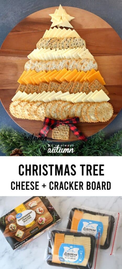Easy Christmas Tree Holiday Cheese Board Appetizer