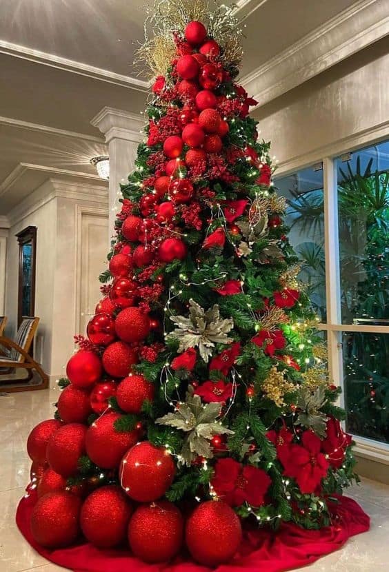 Christmas Tree Ideas Red Color Trend