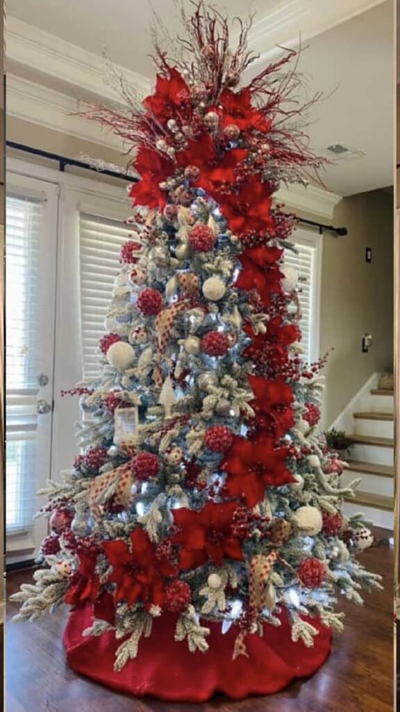 Christmas Tree Ideas Red and White Trend Poinsettia