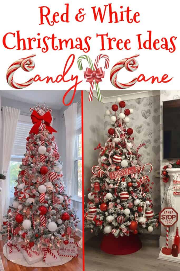 Red and White Christmas Tree Ideas Candy Cane