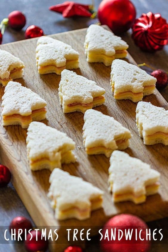 Christmas Tree Sandwiches appetizer for Christmas Party