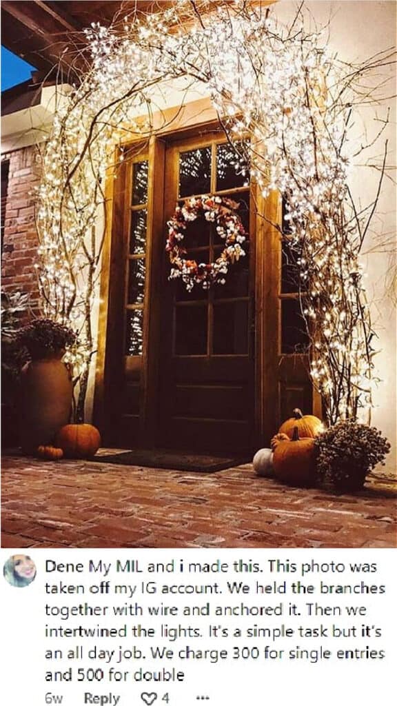 Fall Decorations DIY Twig Arch over the front door