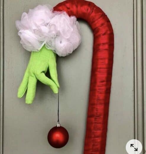 dollar store Diy Grinch Christmas wreath