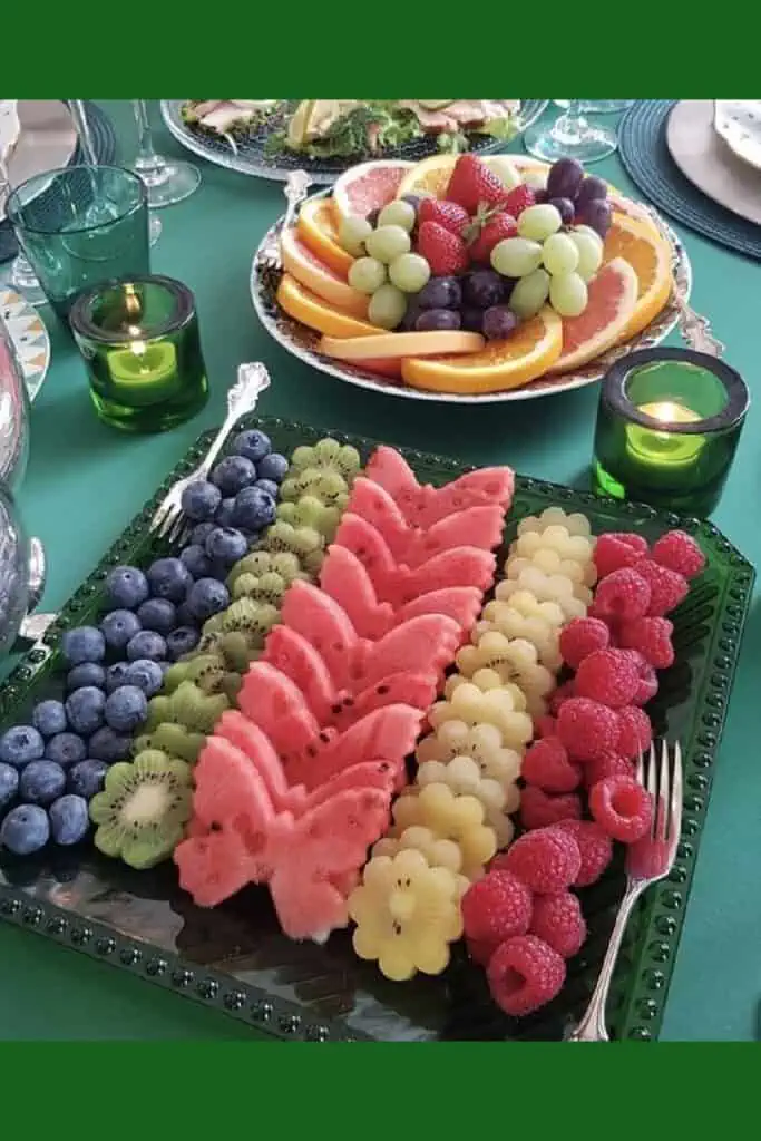 Easter Appetizer Watermelon and  Fruit display  using cookie cutters