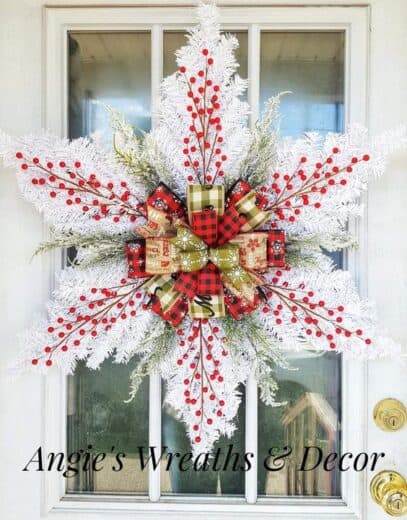Easy DIY Dollar Tree Flocked Tree Wreath