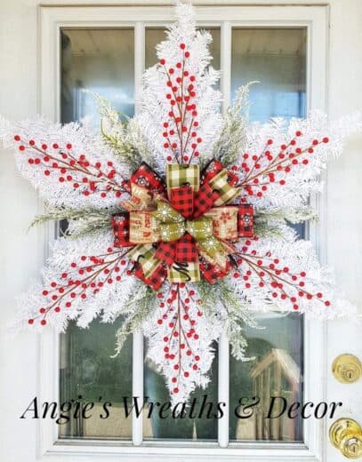 Easy DIY Dollar Tree Flocked Tree Wreath 