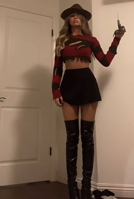 HOT Girl Freddy Krueger Halloween Costume Idea