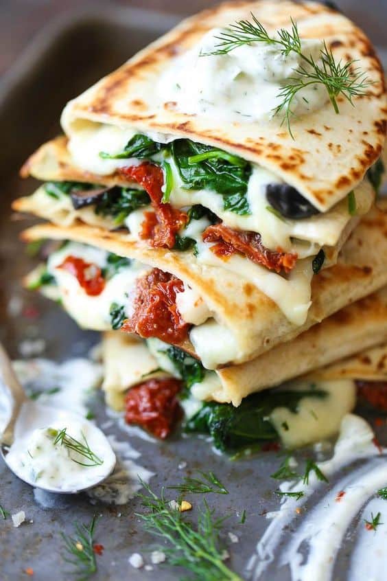 Greek Quesadilla Appetizer Recipe for Holiday parties, special Occasions and Gatherings