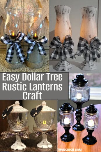 Easy DIY Dollar Store Farmhouse Christmas lanterns 