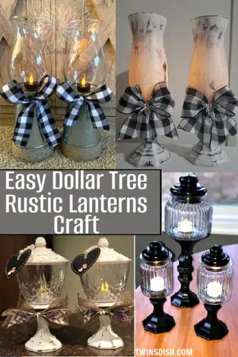 Easy DIY Dollar Store Farmhouse Christmas lanterns 