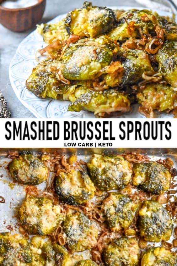 Smashed Brussel Sprouts Side Dish Recipe for Holiday Party or Dinner