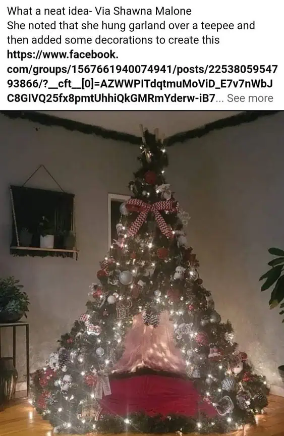 Unique non traditional Tee pee Christmas tree