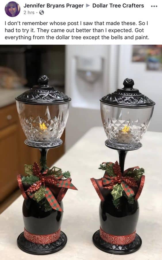 Easy Dollar Tree Diy votive lantern Christmas decor craft