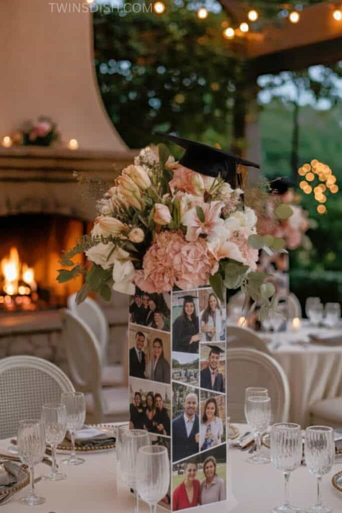 Group of male graduates celebrating on a boat with diplomas and graduation caps at a graduation party for the Class of 2026.