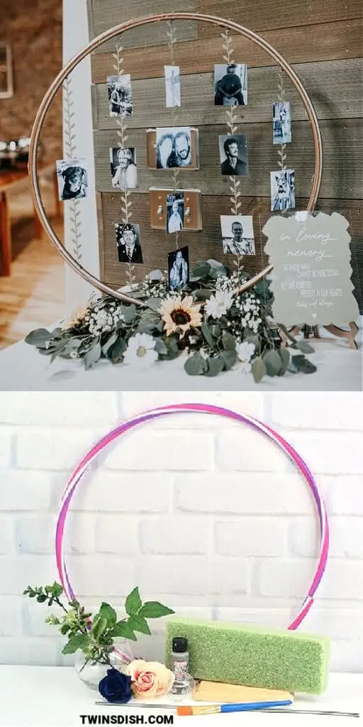 Unique Graduation Party DIY Hool Hoop Photo Centerpiece Display Decoration