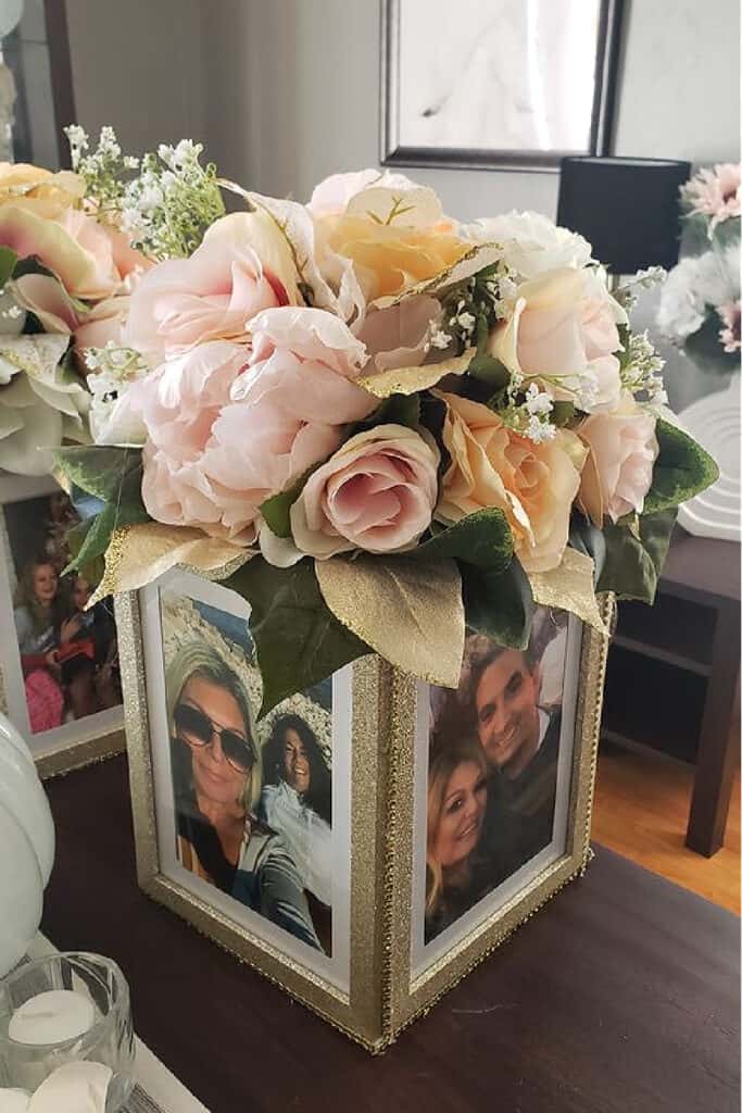 Easy DIY Dollar Store Photo Frame Centerpieces For Graduation Party