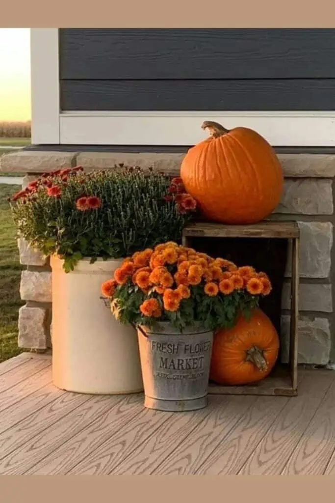 Easy DIY Fall Pumpkin Crate Porch Decor for the Home Rustic