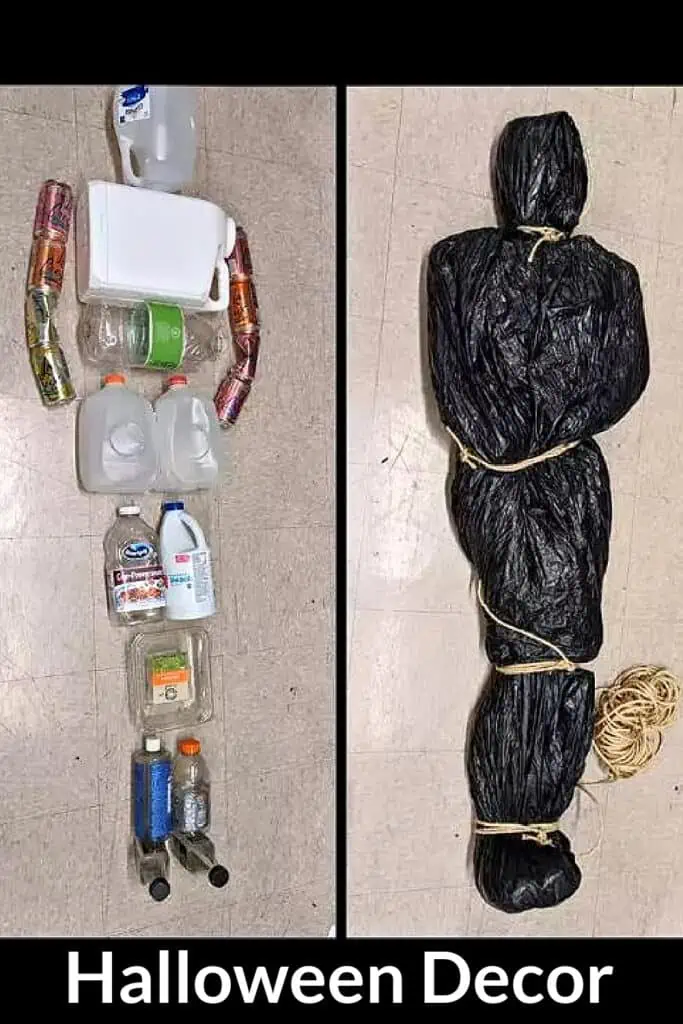 DIY Halloween Decorations for Party Dollar Store body bag