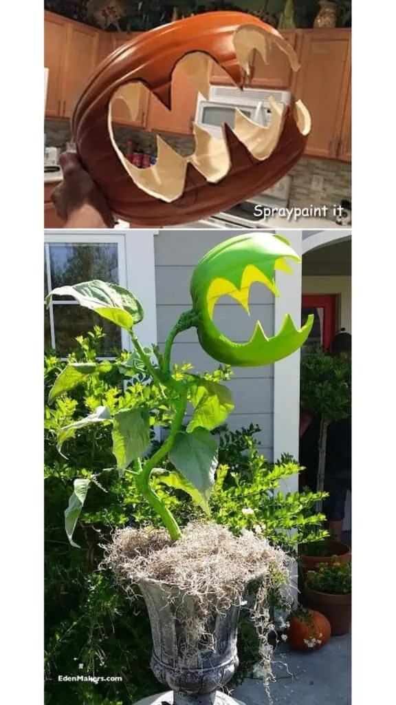 DIY Dollar Store Outdoor Man eating plant Halloween Decoration