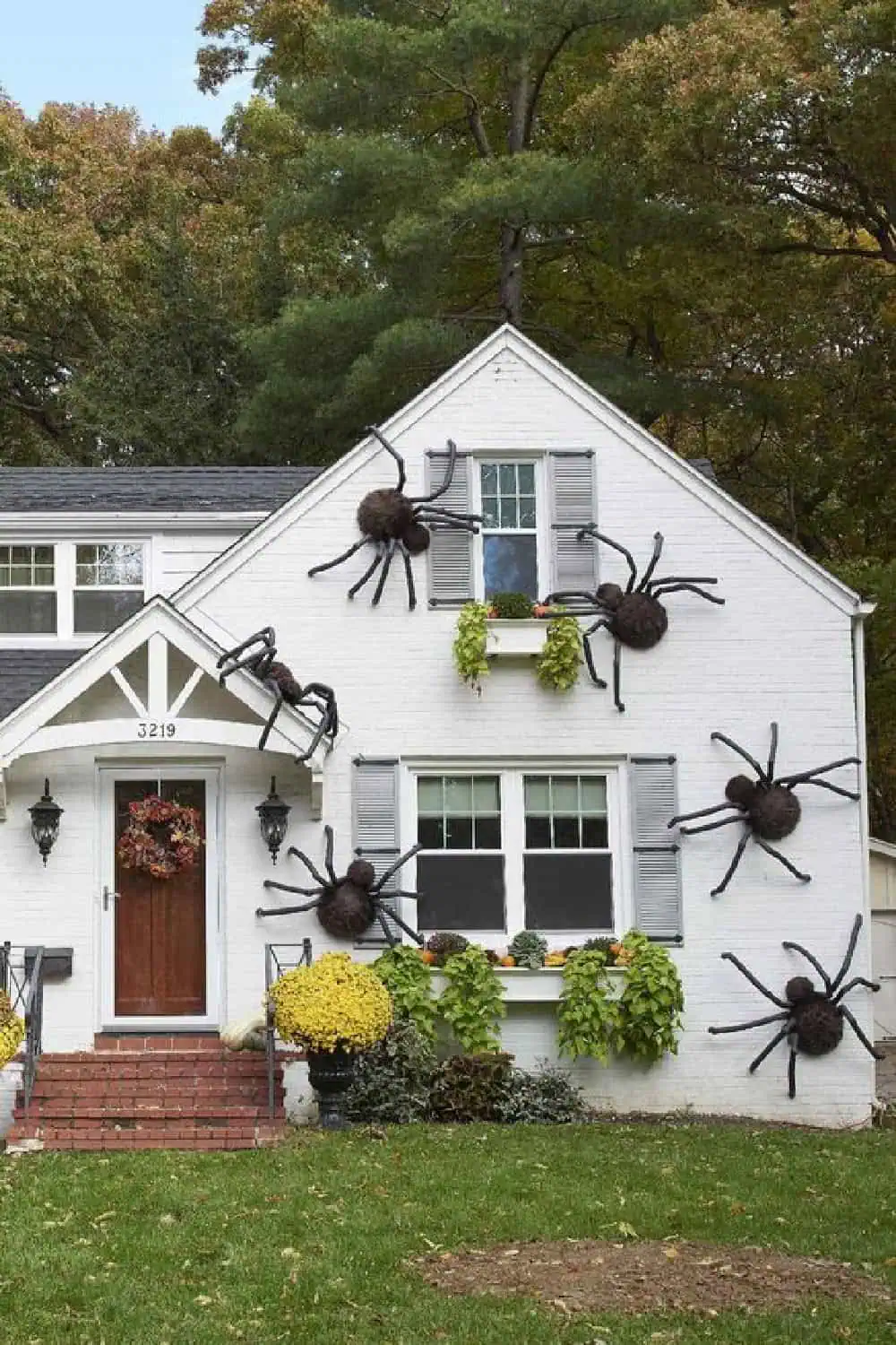 Outdoor DIY Halloween Decorations Spider house