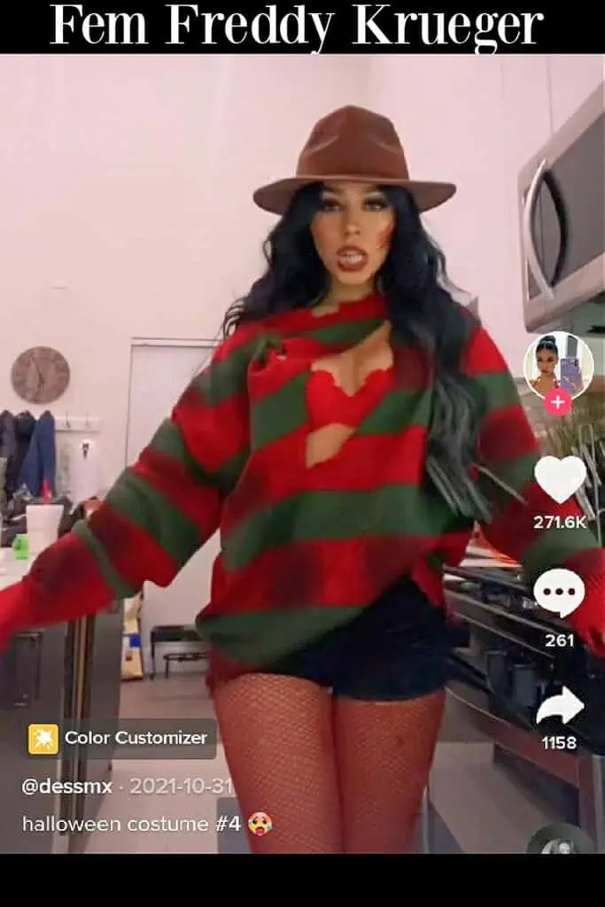 Plus Size Halloween Costume Female Freddy Krueger College