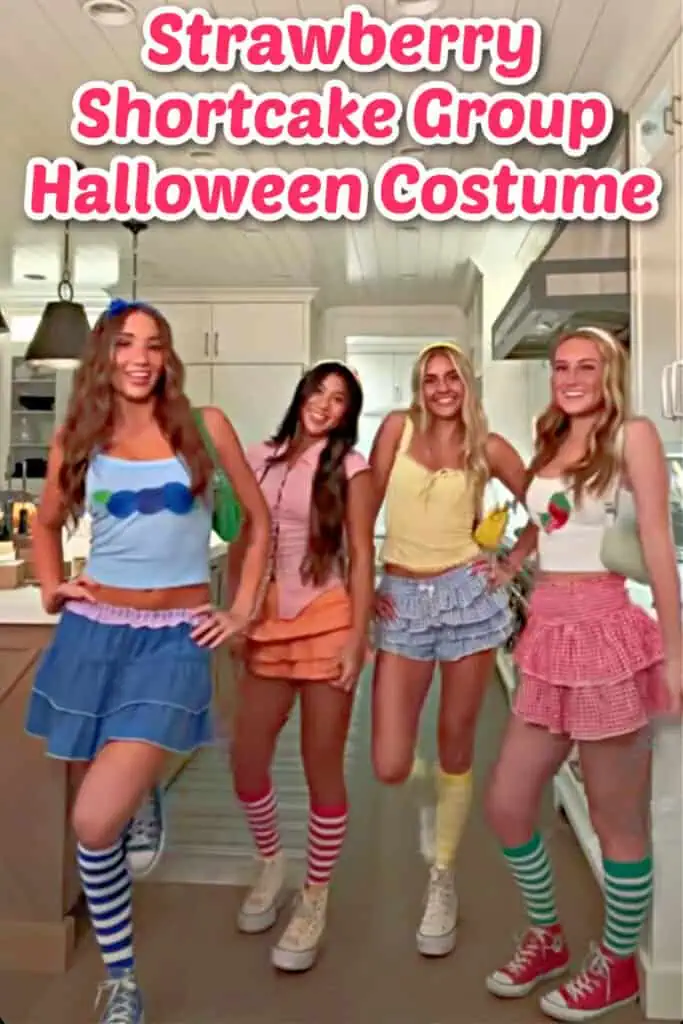 Strawberry Shortcake Group Halloween costume with Lemon Meringue, Orange Blossom, and Blueberry Muffin